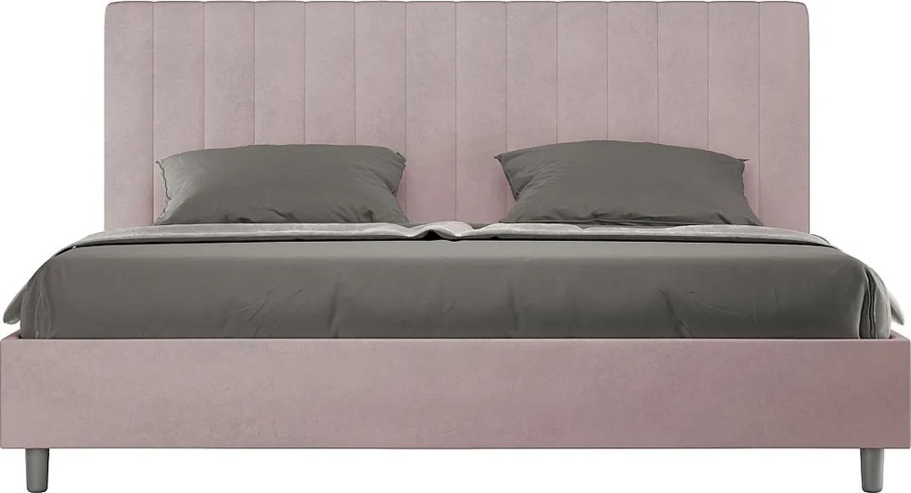 Łóżko bez stelaża tapicerowane 180x190 microfibra kolor lawendy Agueda