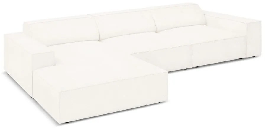Beżowy narożnik (lewostronny) z materiału bouclé Jodie – Micadoni Home