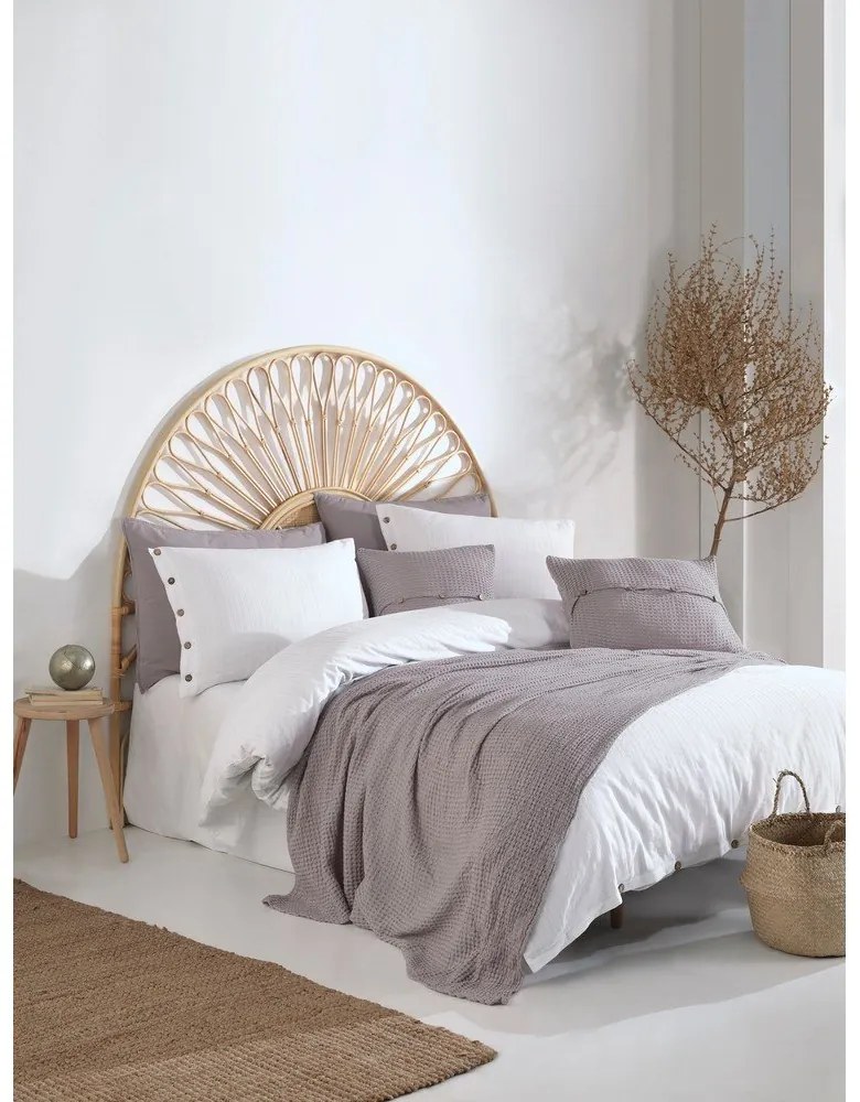 Biała pościel dwuosobowa z bawełny renforcé 240x220 cm Como Striped – Mila Home Luxury
