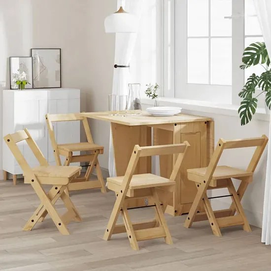 Zestaw 4 składanych krzeseł miodowy brąz T5-H03