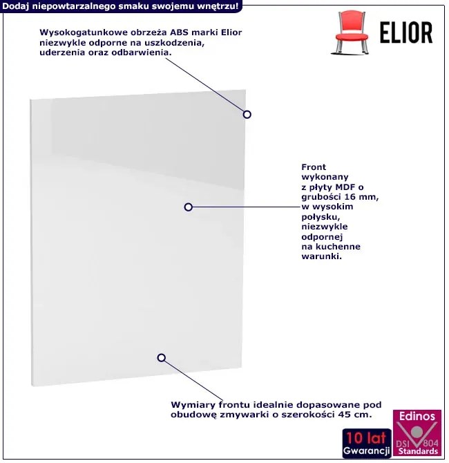 Biały front do zabudowy zmywarki B3-T83