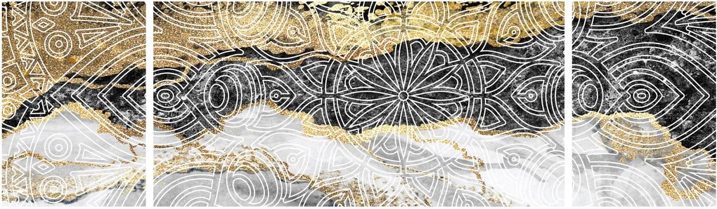 Obraz - Mandala w marmurze (170x50 cm)