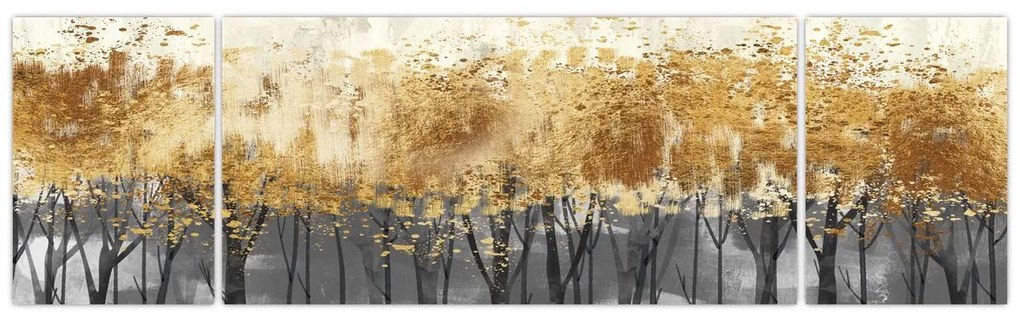 Obraz - Złote drzewa (170x50 cm)