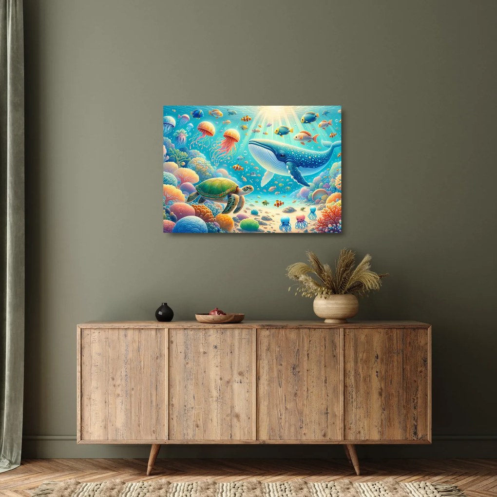 Obraz na szkle - Świat pod wodą (70x50 cm)