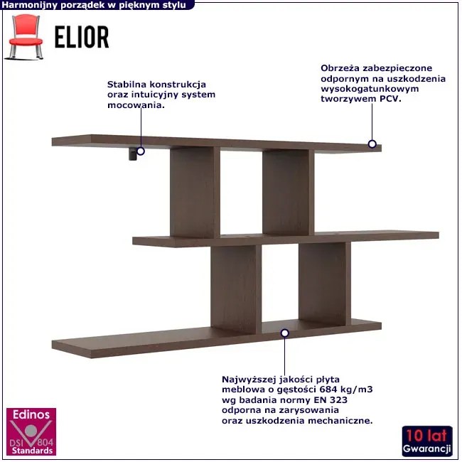Minimalistyczna Półka Na Ścianę W Kolorze Wenge Z0-K45