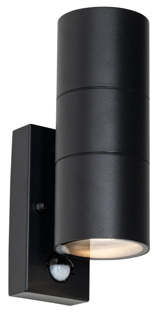 Kinkiet zewnętrzny czarny 2-punktowy AR70 z czujnikiem ruchu - Duo