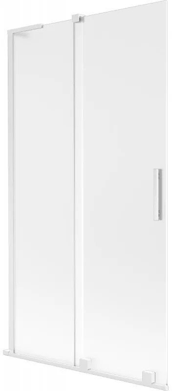 Mexen Velar L parawan nawannowy 2-skrzydłowy rozsuwany 100 x 150 cm, szron, biały - 896-100-003-31-20
