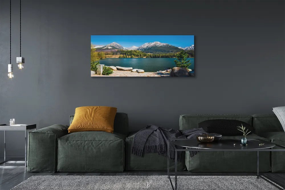Obraz drukowany na płótnie Góry i Jezioro