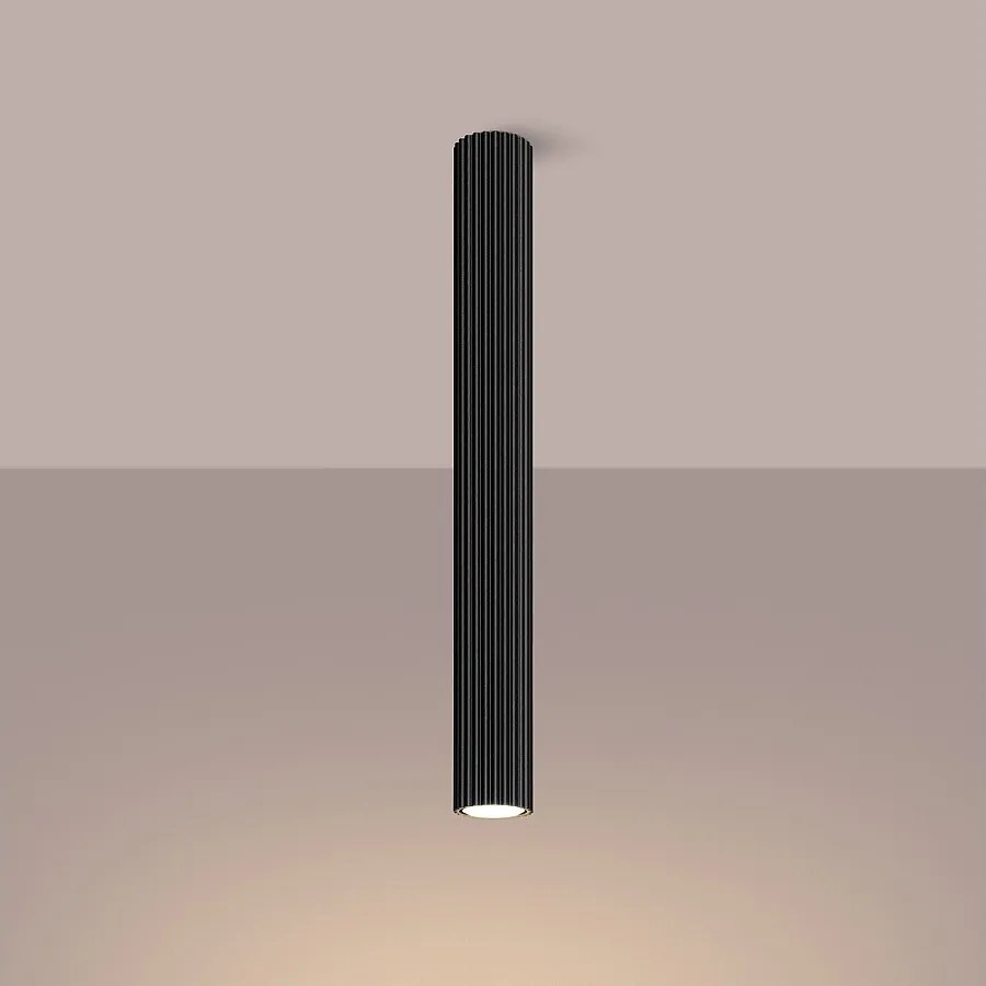 Lampa sufitowa minimalistyczny Gloow, aluminium - 1 źródło światła 3000K - L.6.5 x H.60 cm - czarny