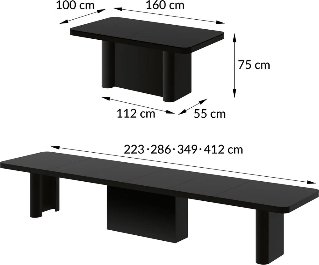 Stół Portofino biały mat Hubertus rozkładany do 412 cm