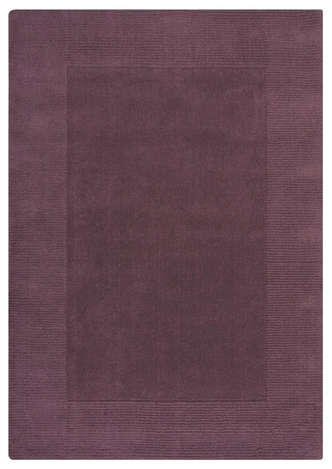 Ciemnofioletowy wełniany dywan tkany ręcznie 160x230 cm Border – Flair Rugs