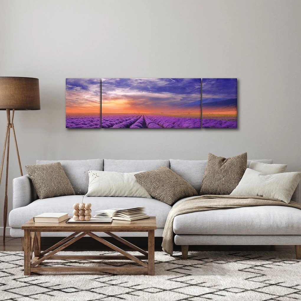 Obraz lawendowego pola (170x50 cm)