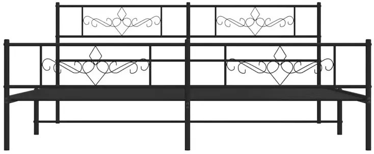 Czarne metalowe łóżko małżeńskie 180x200cm Swerik 6X