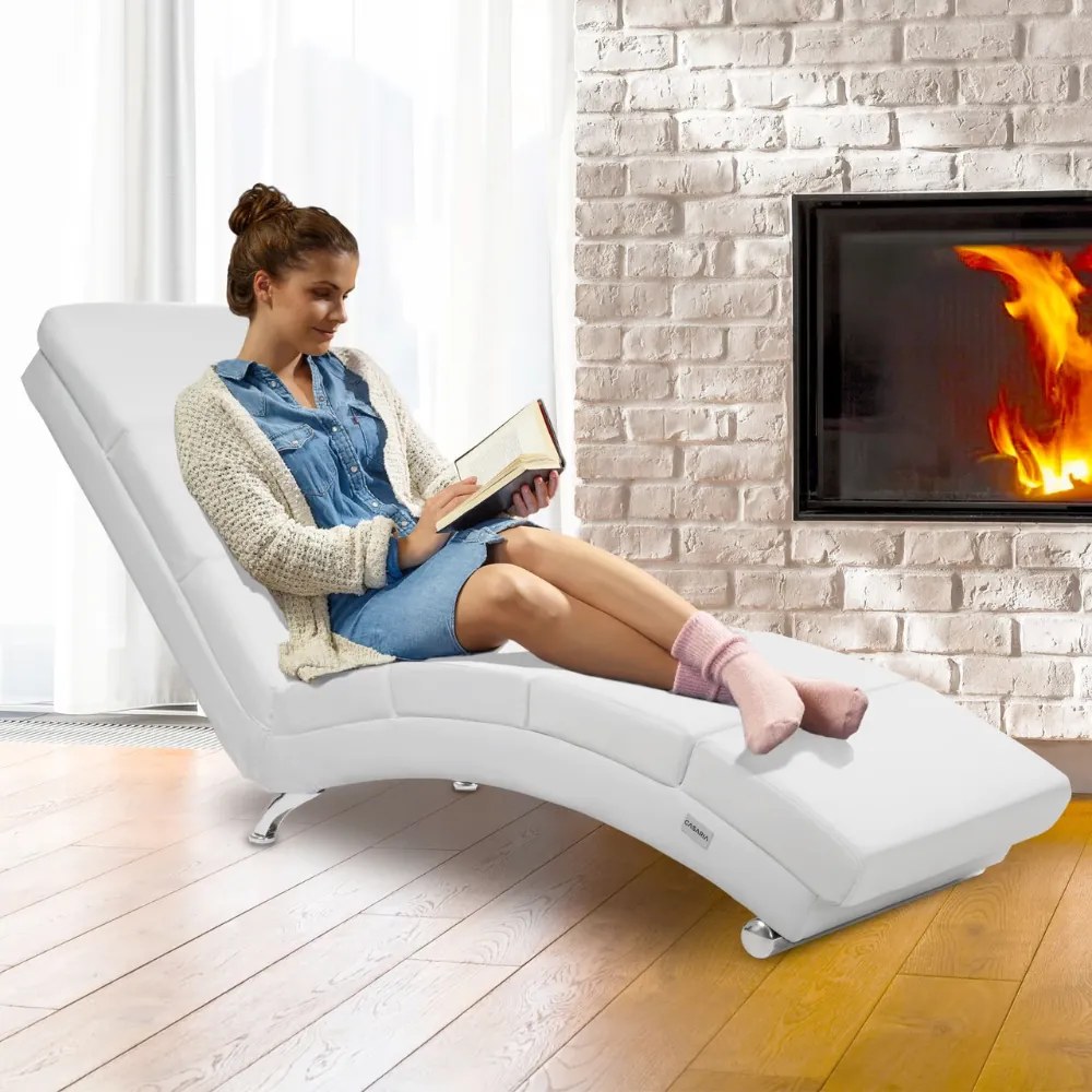 Leżanka LONDON, 186×55×89cm, biała Casaria