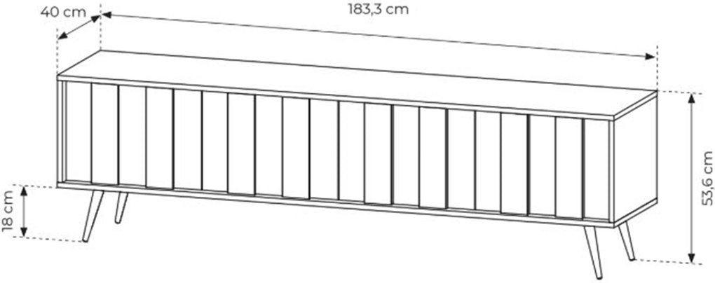 Szafka RTV Flaro 184 cm z oświetleniem - dąb dunin