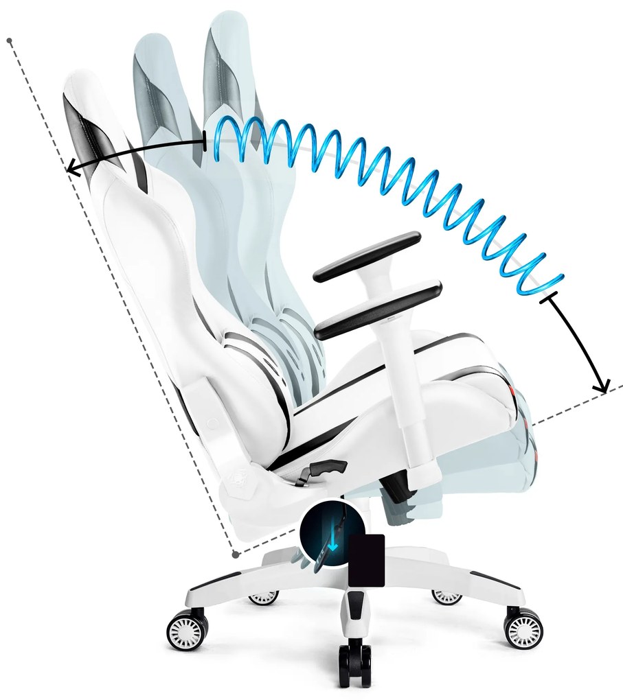 Fotel gamingowy Diablo X-Horn 2.0 King Size, biało-czarny