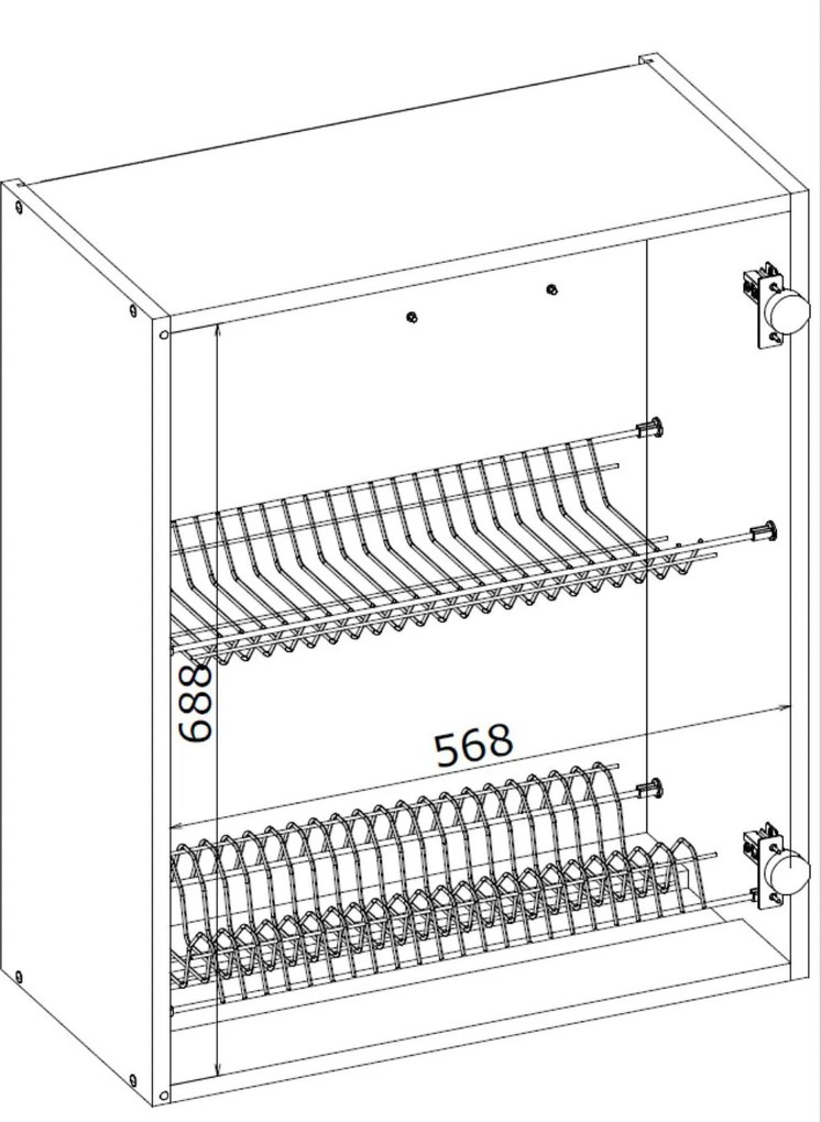 Kuchenna szafka modułowa wisząca z ociekaczem BELLA GC-60/72 kaszmir mat