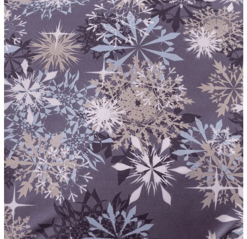 PrzytulneMieszkanie.pl PrzytulneMieszkanie.pl PrzytulneMieszkanie.pl Zestaw 2szt. pościeli z mikrofibry SNOWFLAKE niebiesko-szare + prześcieradło Jersey 180x200cm białe, podwójne łóżko