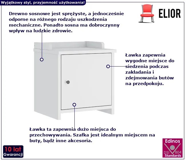 Mała szafka do przedpokoju biała G4-F75