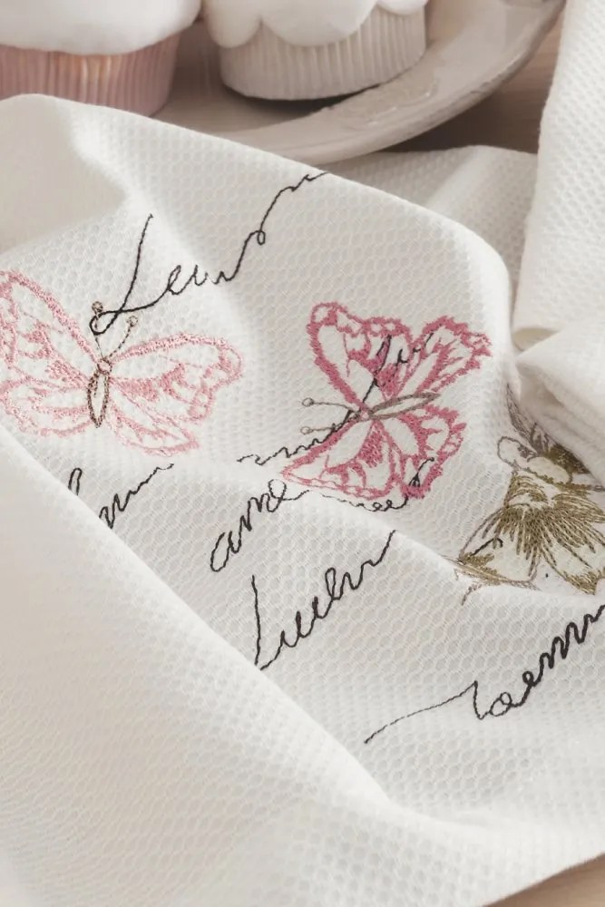 Ręczniki kuchenne BUTTERFLY, 3 szt Biały Zestaw (3szt., 40x60 cm)