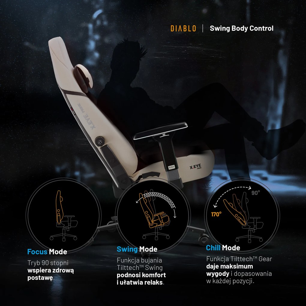 Fotel Gamingowy Diablo X.Eye Prime, Normal Size, Desert Storm