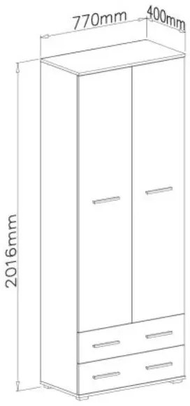 Regał zamykany LIMA REG-2 biały połysk/dąb sonoma HALMAR