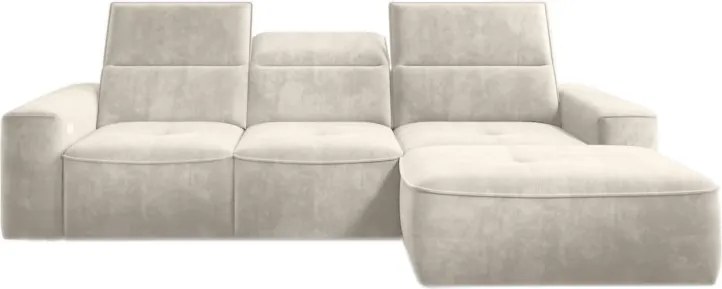 Narożnik COLOMBO Mini Prawostronny z elektryczną funkcją spania pojemnikiem PALLADIUM 02 Beżowy WERSAL