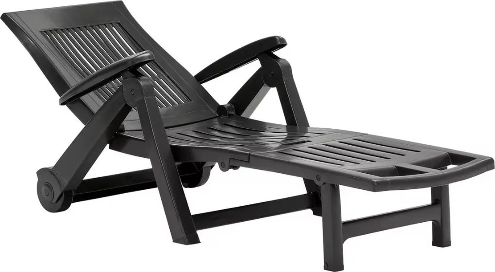 Leżak ogrodowy ZIRCONE, 72×195×101 cm, antracytowy I.P.A.E-Progarden