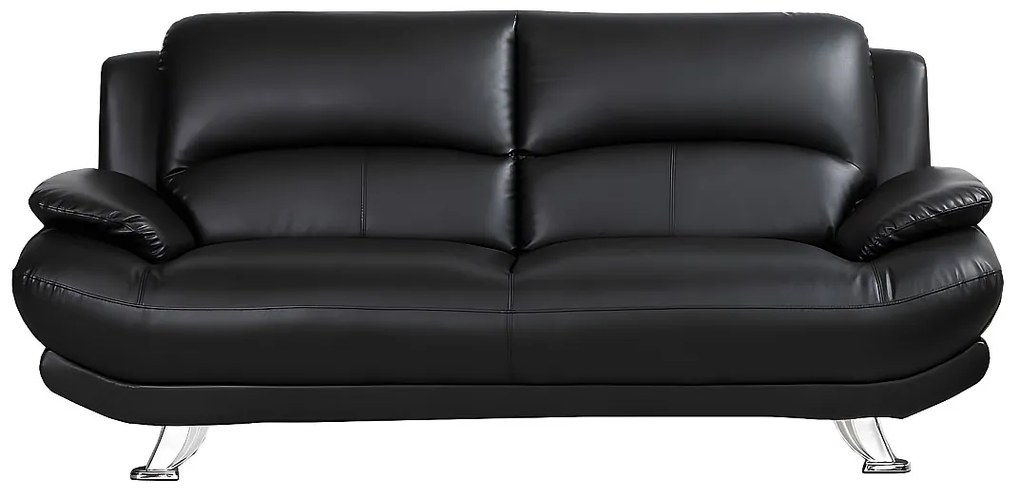 Kanapa 3-osobowa z ekoskóry MUSKO - Czarny