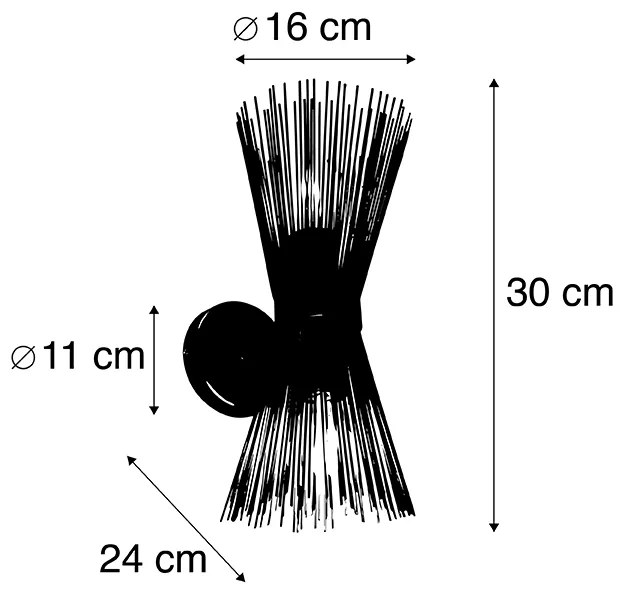 Lampa ścienna art deco złota 2-światłowa - Broom Rustykalny / Vintage Oswietlenie wewnetrzne