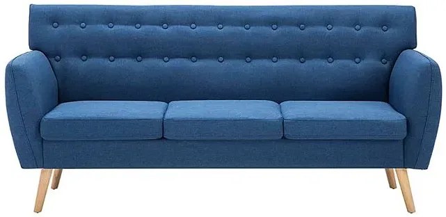 3 osobowa niebieska sofa pikowana F6-G11