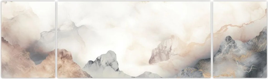 Obraz - Górska abstrakcja z teksturą marmuru (170x50 cm)