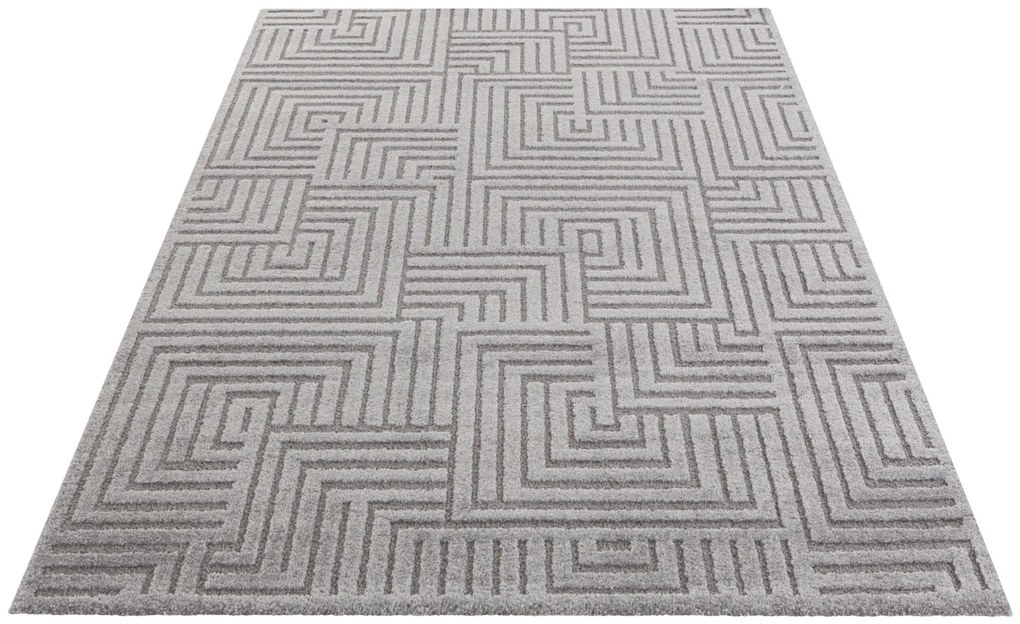 Dywan nowoczesny New York Geometria 3D szary 120 cm x 170 cm