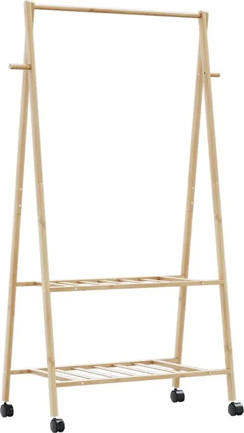Wieszak na ubrania z półkami i kółkami 96cm B7-M29