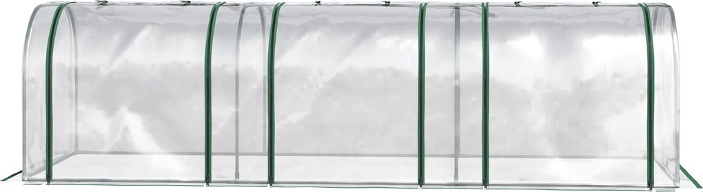 Outsunny Szklarnia Foliowa Cieplarnia Ogród Warzywny z Drzwiami Hodowla Roślin 295x100x80cm Przezroczysta | Aosom PL
