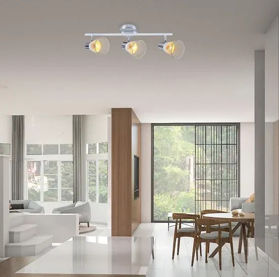 Trzykloszowa listwa sufitowa w indrustialnym stylu - połysk D9-B09