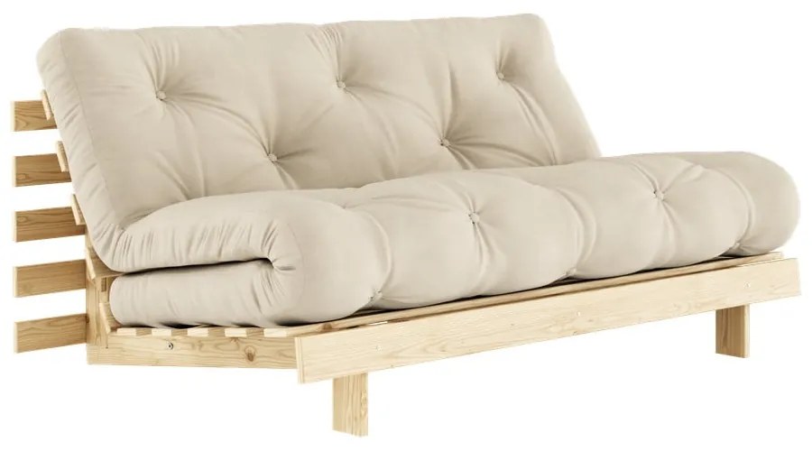 Beżowa rozkładana sofa 160 cm Roots – Karup Design