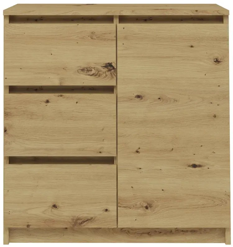 Nowoczesna Komoda Z 3 Szufladami Dąb Artisan 90X200 F1-K62