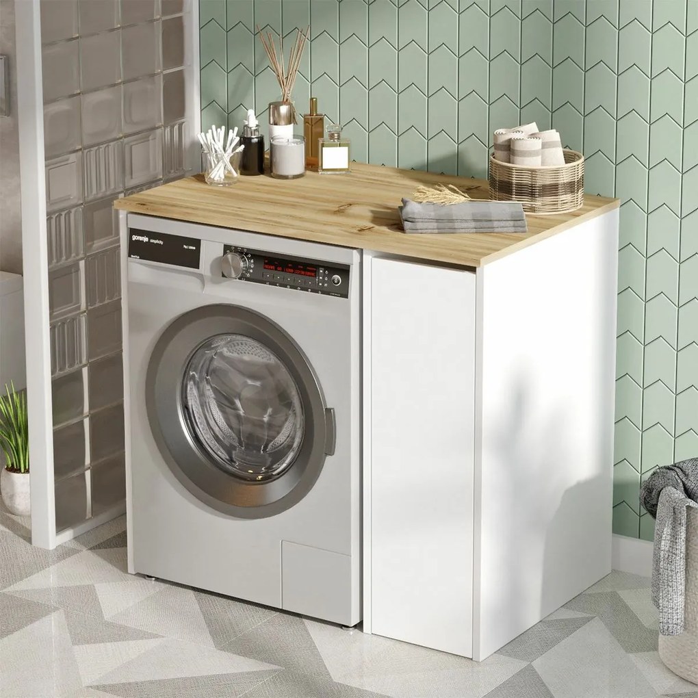 Szafka do pralki Saly White and Walnut