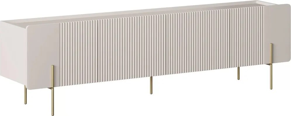 Szafka RTV Malmi 200 cm - kaszmir / złote nóżki