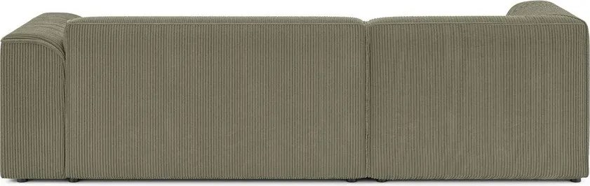 Zielony sztruksowy narożnik (lewostronny/z szezlongiem) Merid – Ropez