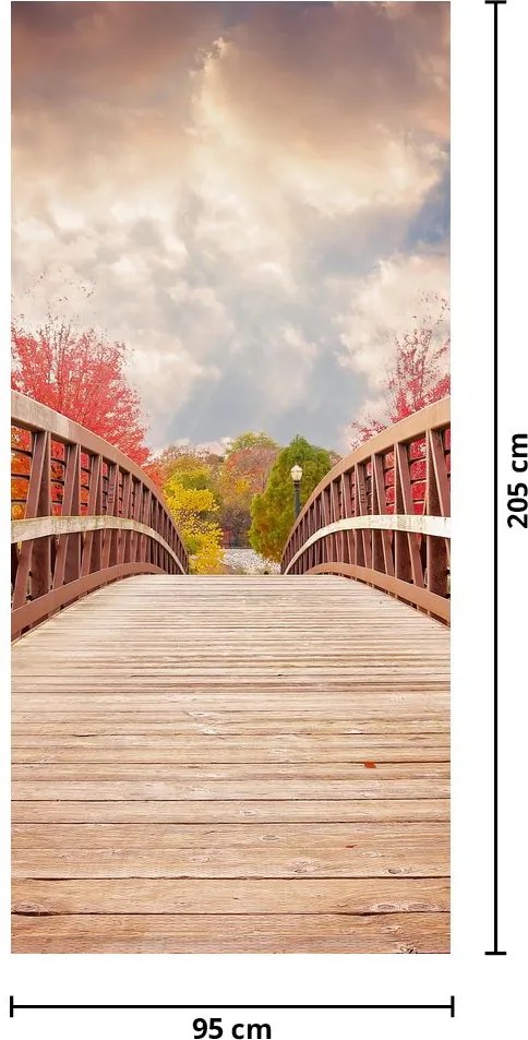 Fototapeta na drzwi - Drewniany most (95x205cm)