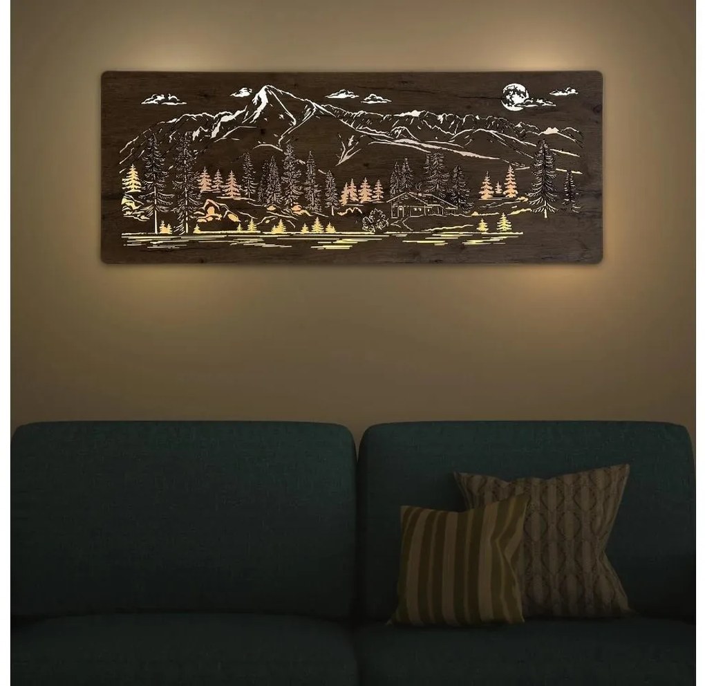 Li-Go 23521/OVL/DUB3 - Dekoracja ścienna LED/10W/5V 30000 mAh 130x50 cm dąb