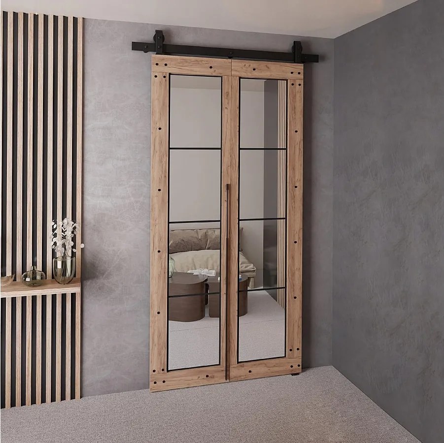 Drzwi Przesuwne QUDIO M6 Dąb Craft Złoty 80