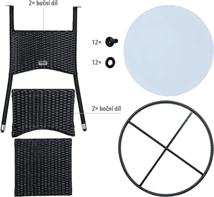 STILISTA Stolik 80 x 80 x 75 cm polyratan, kremowy