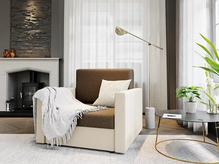 Sofa amerykanka brązowy + beż - Idra 3X