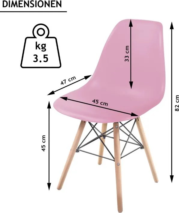 Zestaw krzeseł do jadalni z plastikowym siedziskiem, 2 sztuk