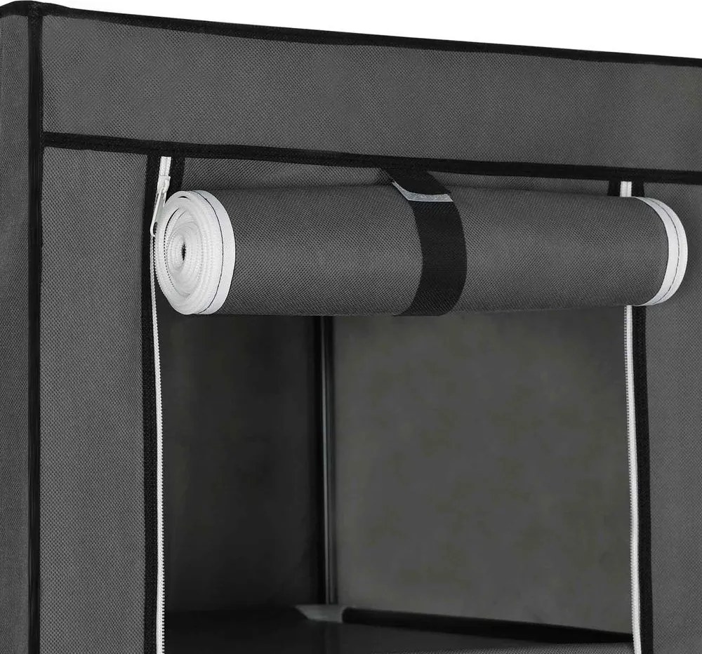 Przenośna szafa z tkaniny, szafa CLOSET, 150x75x45cm, szara SongmicsHome