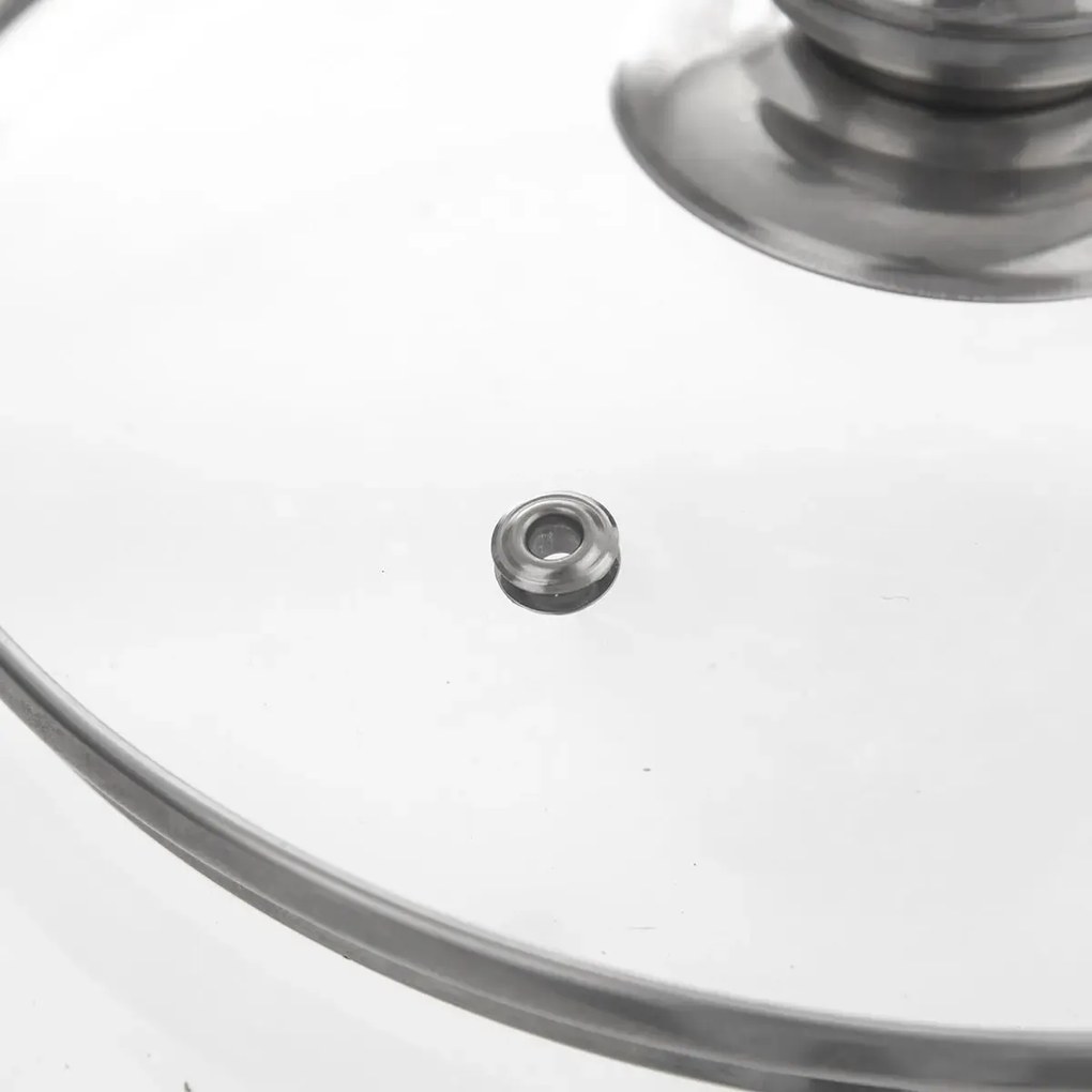 Orion Szklana pokrywa z uchwytem ze stali nierdzewnej, śr. 22 cm, 22 cm