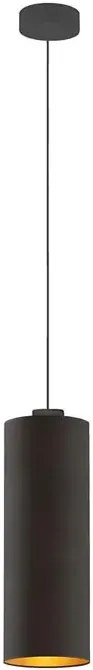 Pojedyncza lampa wisząca walec na czarnym stelażu - A0-R86